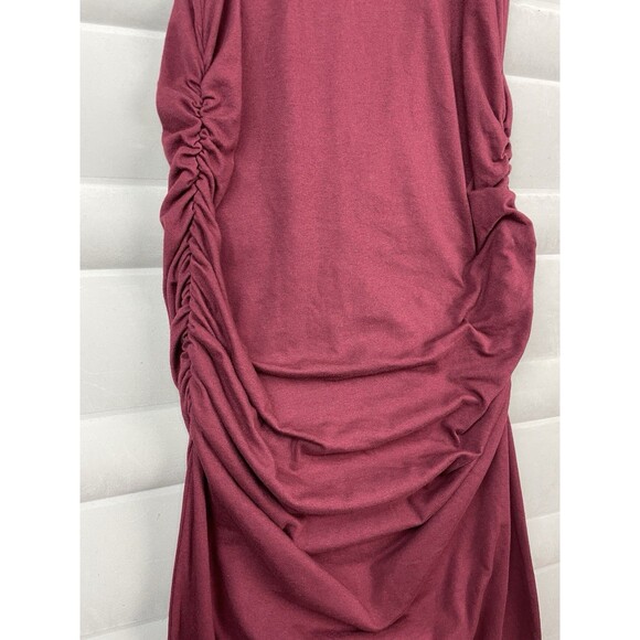 Anthropologie Michael Stars Haillie Knit Halter Midi Dress Large Ruched Red NEW - Picture 3 of 13